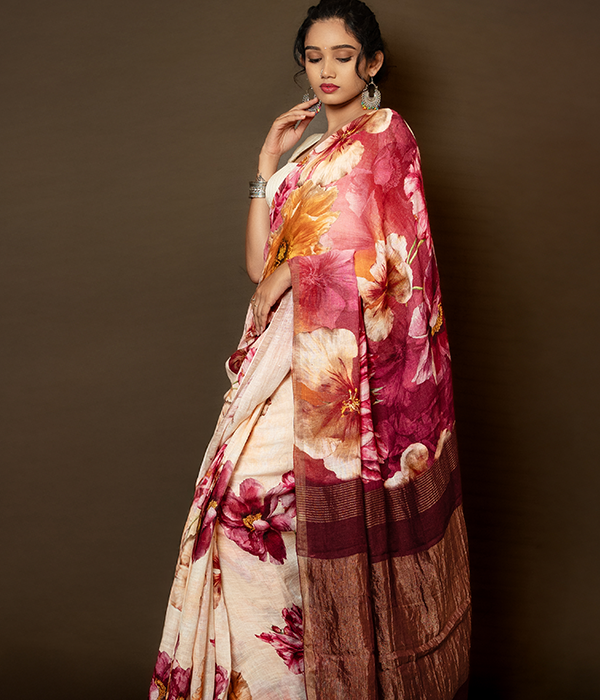 Silk Linen Saree