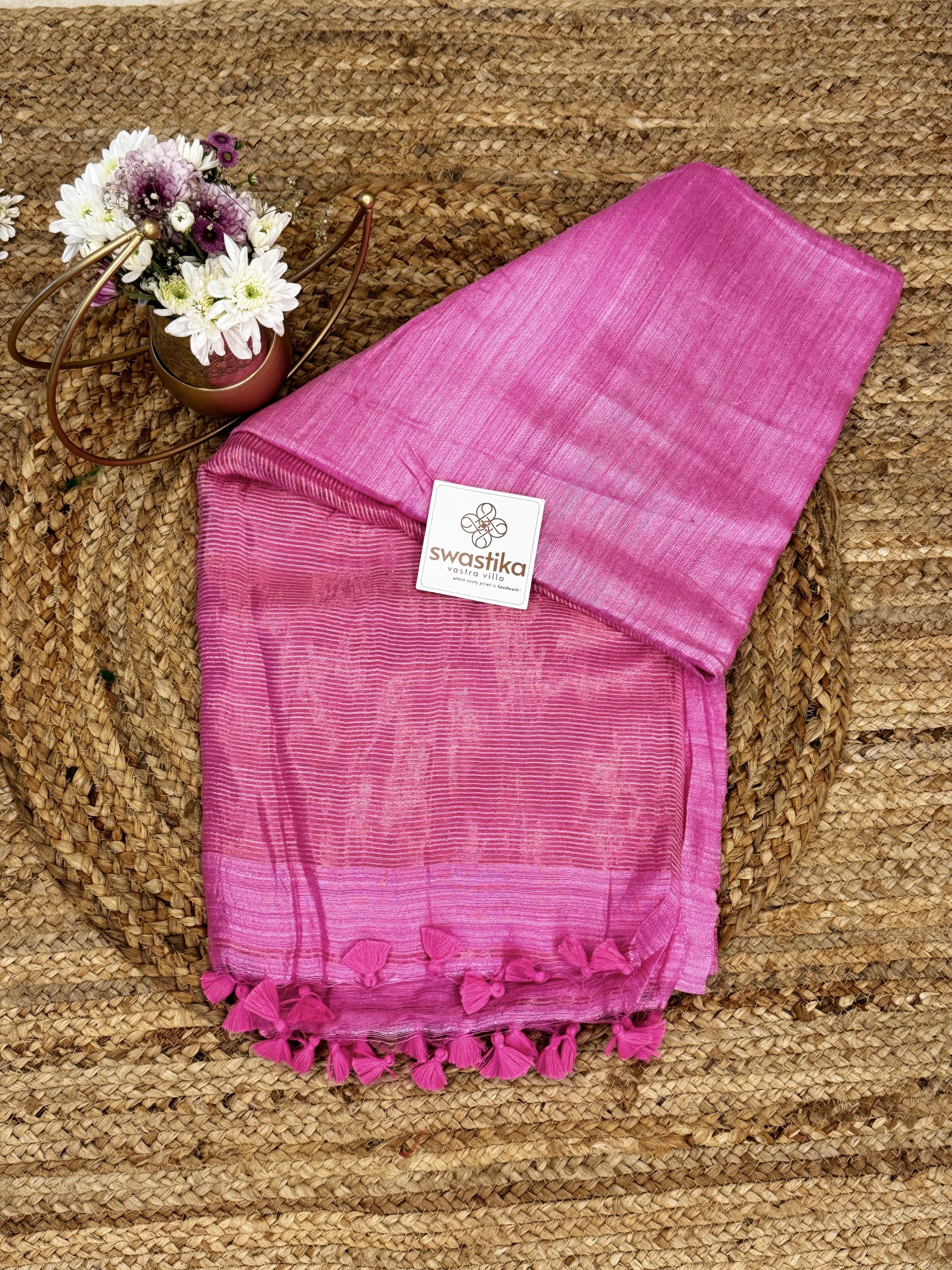 Pure Matka Saree plain - Image 3